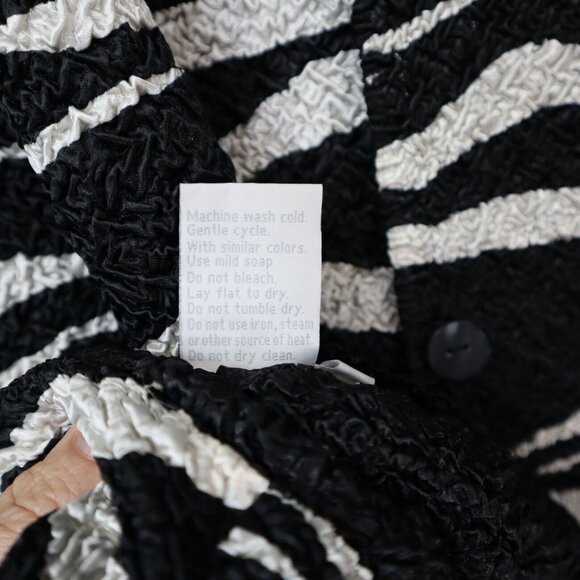 Ubu Reversible Crinkle Jacket Zebra Stripe Button Down Womens 3x Plus‎ Animal - Picture 8 of 10